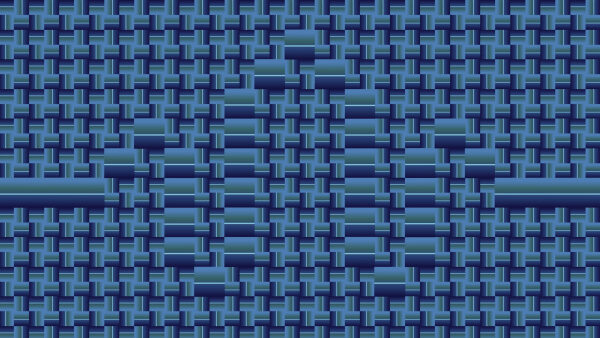 Текстура переплетения с узором в виде стрелки на синем фоне.