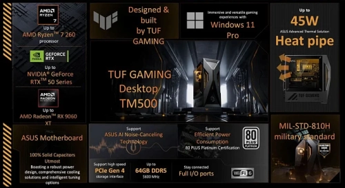 CES 2026: игровой ПК ASUS TUF Gaming TM500 полагается на мобильный AMD Ryzen 7 260