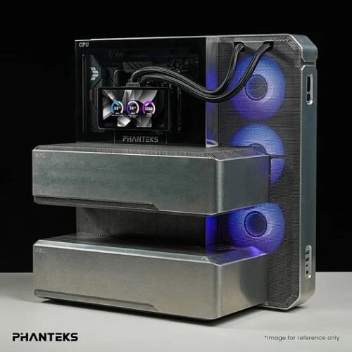 Современный компьютер в корпусе Phanteks с подсветкой и системой охлаждения.