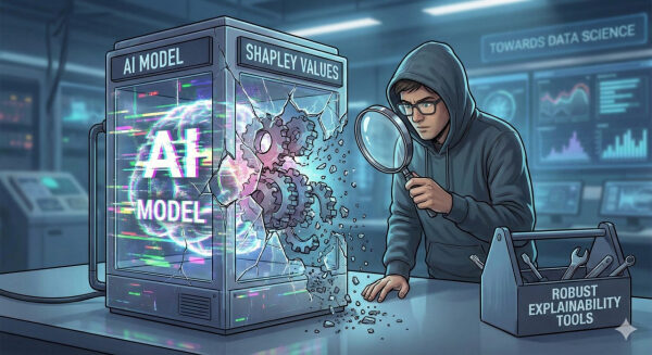 Человек в лаборатории исследует скрытые механизмы модели ИИ с помощью лупы.