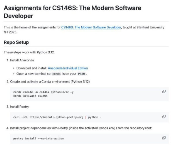 Задания для CS146S: Настройка Python окружения с Anaconda и Poetry.