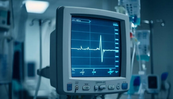 Монитор сердечного ритма в больнице, кардиограмма, медицинское оборудование.