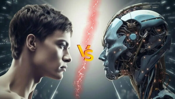 Я постоянно сталкиваюсь с недопониманием! 3 Человек против робота: технологическая битва интеллектов, концептуальное изображение.