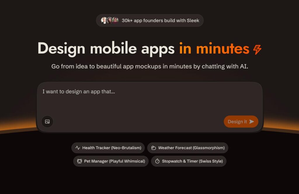 Создание мобильных приложений с AI за минуты, примеры интерфейсов и идеи разработки.