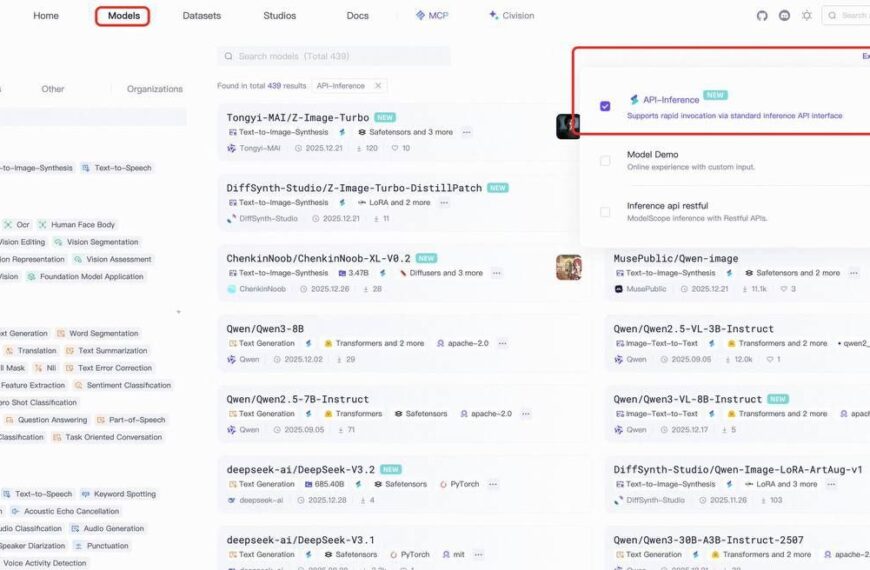Скриншот интерфейса веб-сайта Models с каталогом моделей ИИ и фильтрацией по задачам.