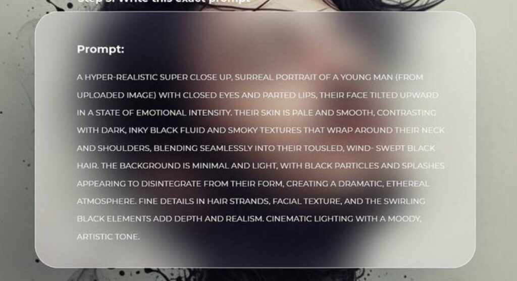 Миф о роли эксперта: новую кнопку нашли, а чуда нет... 1 Сюрреалистичный портрет с закрытыми глазами и черными дымчатыми текстурами на светлом фоне.