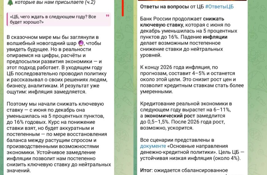 Банк России: ответы на вопросы о ключевой ставке и инфляции.