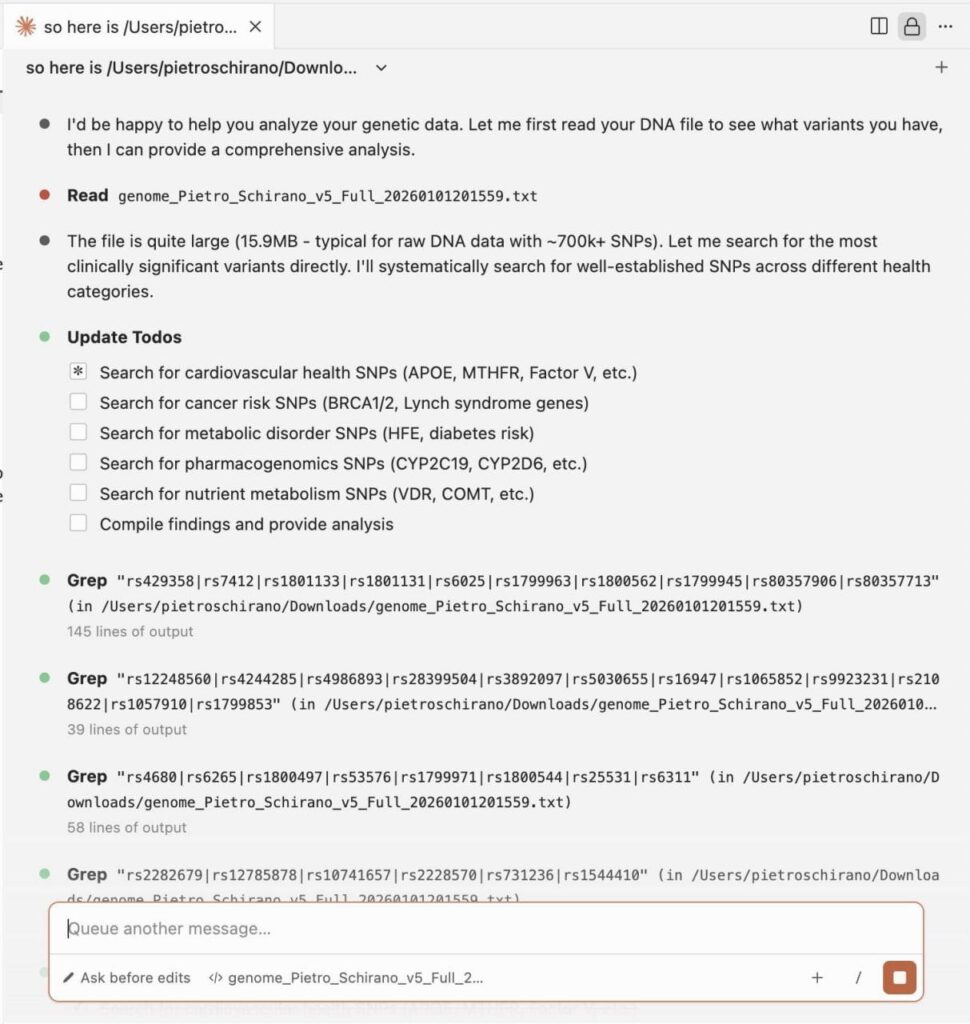 Текстовый редактор с анализом генетических данных и задачами поиска SNP.