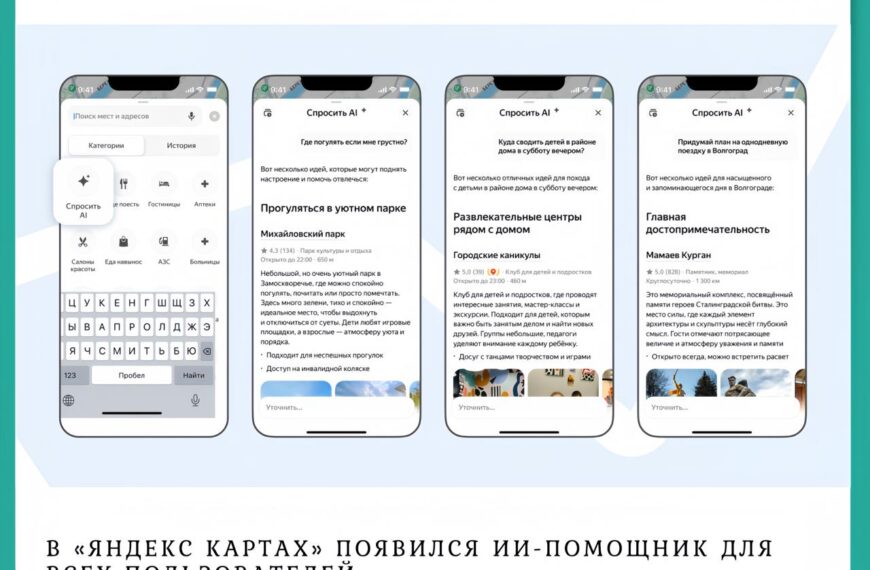 Новые фичи в "Яндекс.Картах": ИИ-помощник для пользователей на мобильных устройствах.