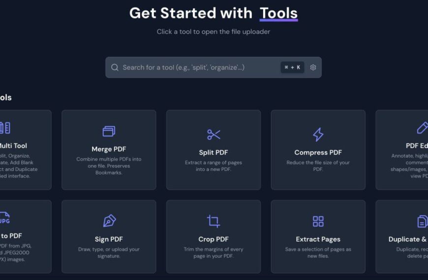 Интерфейс инструментов для работы с PDF: слияние, разделение, сжатие, редактирование файлов.