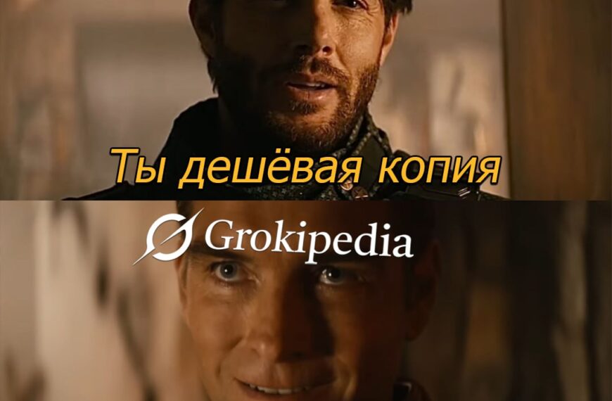 Мем с надписями "Ты дешёвая копия" и "О, нет, я апгрейд" на фоне двух человек.