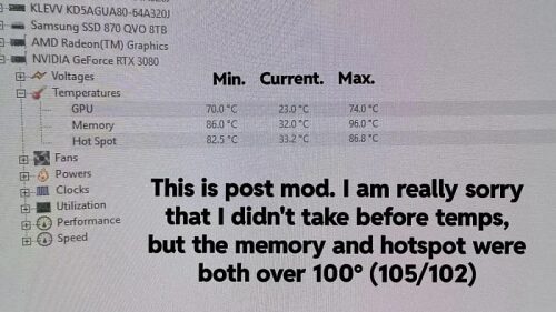 Радиатор от автомобильного усилителя помогает снизить температуру GeForce RTX 3080 на 15&deg;C