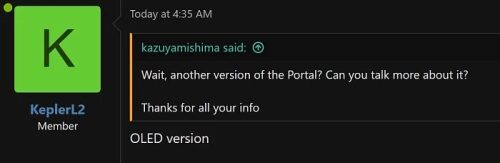 Скриншот форума: обсуждение версии OLED устройства Portal.
