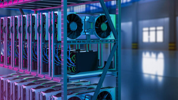 Искусственный интеллект на нескольких графических процессорах: понимание парадигмы хоста и устройства. 7 Ферма для майнинга криптовалюты с видеокартами в серверном помещении.