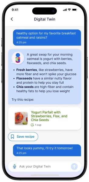 Цифровые двойники на основе искусственного интеллекта помогают людям контролировать диабет и ожирение. 3 Изображение может содержать электронные устройства, мобильные телефоны и текстовые сообщения.