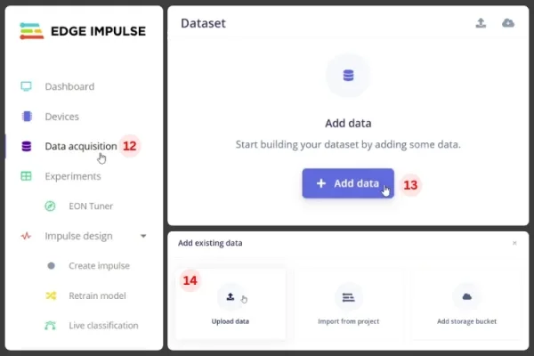 Автономное распознавание голоса на ESP32 с использованием Edge Impulse 7 Получение данных для распознавания голоса в Edge Impulse