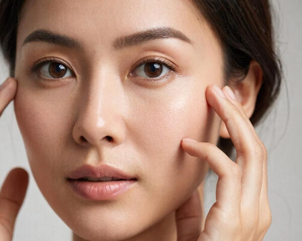 Руки человека у лица, крупный план, акцент на пальцах и ушной раковине.