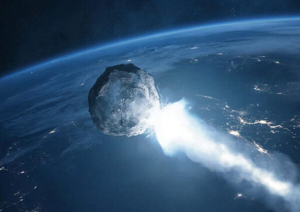 Безопасность ядерного удара по астероиду впервые доказана моделированием 2 Астероид, приближающийся к Земле, вид из космоса ночью.