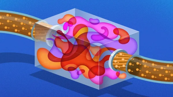 Абстрактное искусство: яркие краски в трубе на синем фоне.