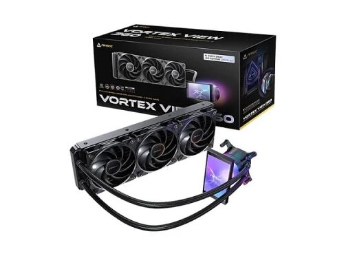 Antec начала продажи готовой СЖО Vortex View 360 с крупным экраном на водоблоке