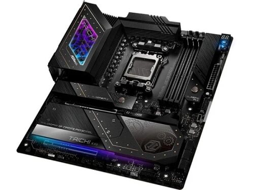 Материнская плата ASRock Taichi с RGB-подсветкой для высокопроизводительных компьютеров.