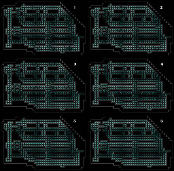 Варианты от низкого штрафа за крутые повороты (1) до высокого (6).