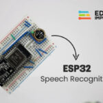 Плата ESP32 для распознавания речи, логотип Edge Impulse, макетная плата.