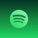 Логотип Spotify на зелёном фоне, музыкальный стриминговый сервис.