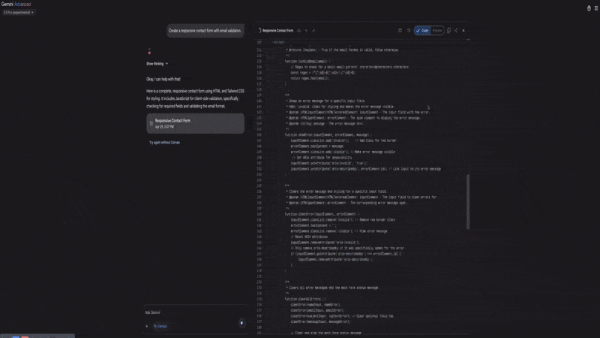 Чат-бот и код на тёмном фоне экрана компьютера, текст и список команд.