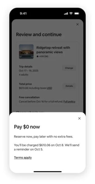 Airbnb расширяет свою услугу "Забронируйте сейчас, оплатите позже" по всему миру. 2 fcbd7eaae03d0a32cae7c7c6b8f329e5