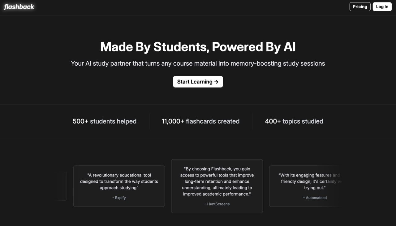 Платформа AI для обучения, созданная студентами: более 500 пользователей, 11,000+ карточек.