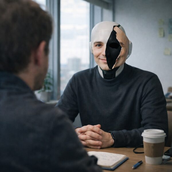 Деловая встреча в офисе за столом с ноутбуком и кофе.