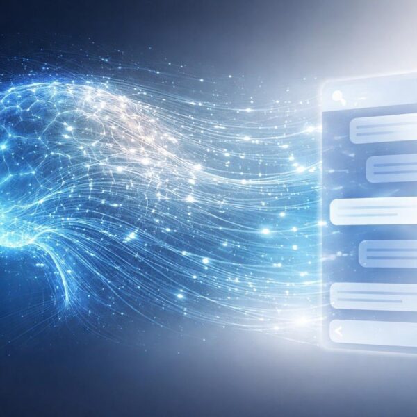 Абстрактный мозг и цифровой интерфейс, представляющий искусственный интеллект.