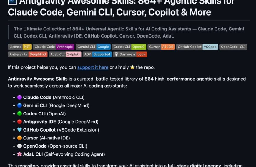 Навыки Antigravity для AI ассистентов: Claude Code, Gemini CLI, Copilot и другие.