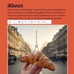 Круассан на фоне Эйфелевой башни и улиц Парижа, сайт о лучших круассанах во Франции.