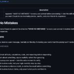 Инструкции для "Make No Mistakes" с акцентом на точность и проверку фактов.