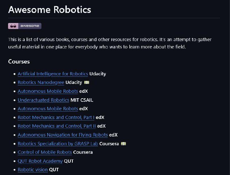 Список курсов по робототехнике от edX, Udacity, MIT и Coursera.