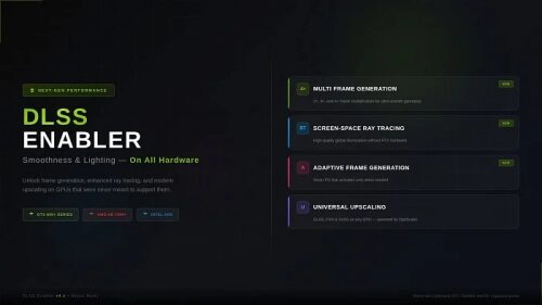 DLSS Enabler: улучшение графики и сглаживание на всех устройствах. Новые функции.
