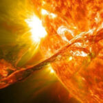 Солнечная вспышка: активность на поверхности Солнца, выброс плазмы и энергии.