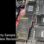 Образцы видеокарт: 2 ранних, 3 новой ревизии на сетчатой подложке.