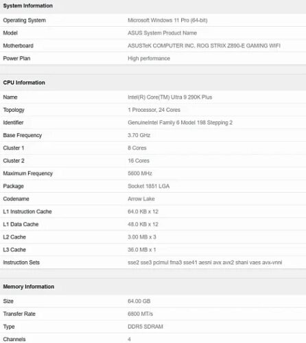 Предстоящий флагман Core Ultra 9 290K Plus уверенно обходит Core Ultra 9 285K на 10% Предстоящий флагман Core Ultra 9 290K Plus уверенно обходит Core Ultra 9 285K на 10%