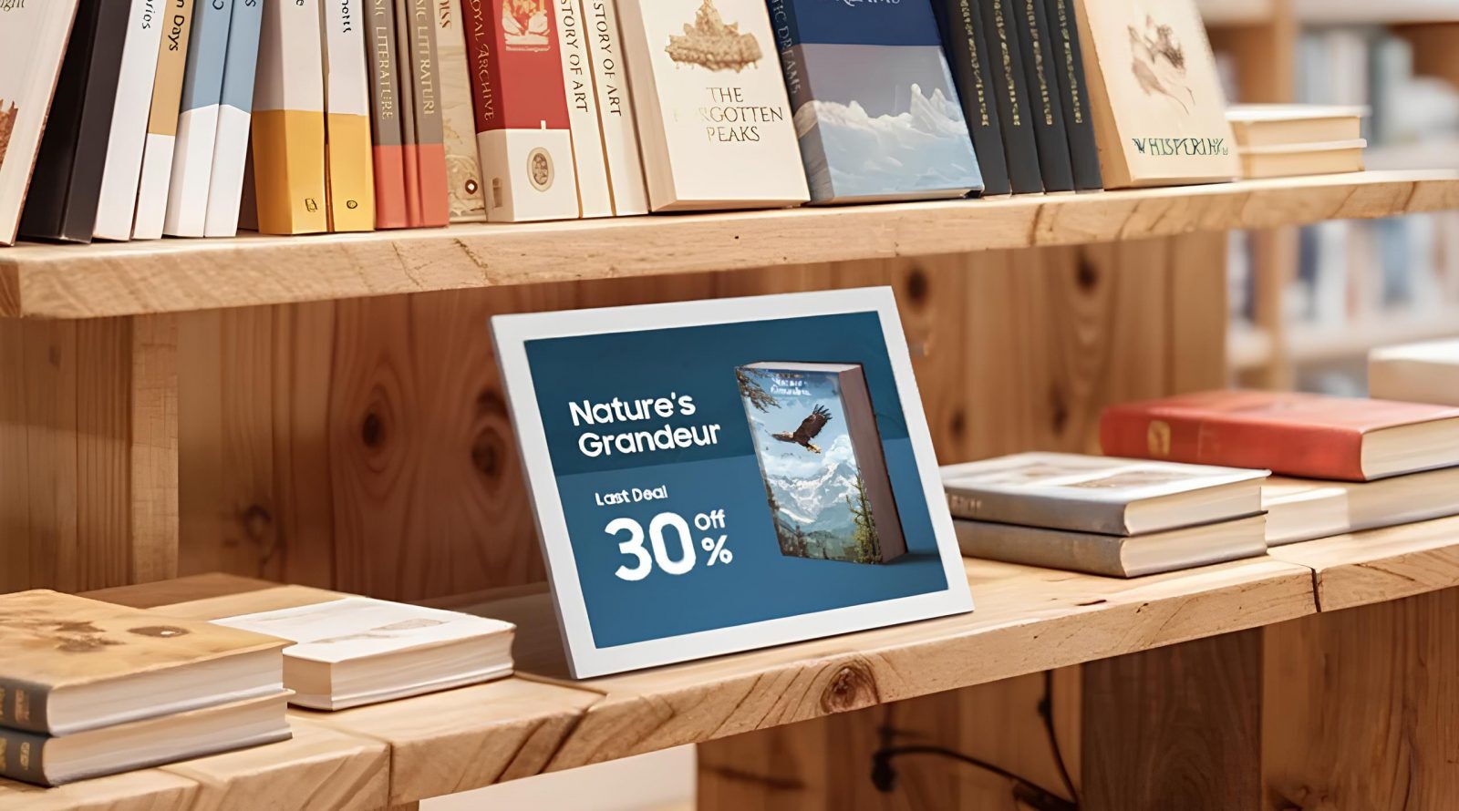 Скидка 30% на книгу "Nature's Grandeur" в книжном магазине.