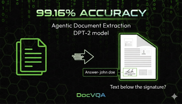 Извлечение документов DPT-2, точность 99.16%, DocVQA, текст под подписью.
