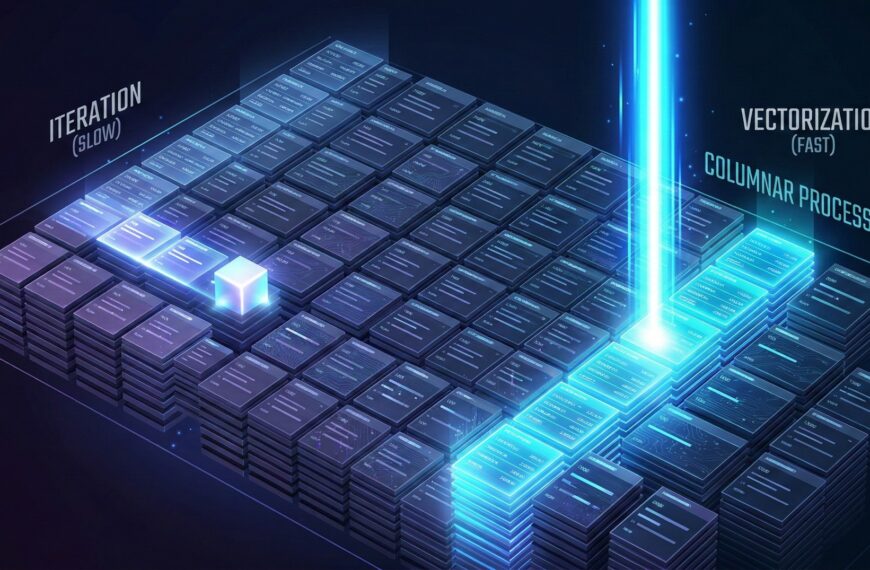 Визуализация векторизации данных: ускоренная обработка с использованием колонн.