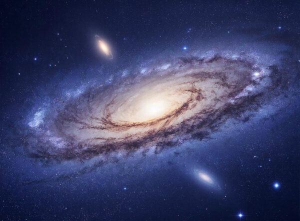 Спиральная галактика на звездном фоне, космическое пространство, астро-фотография.