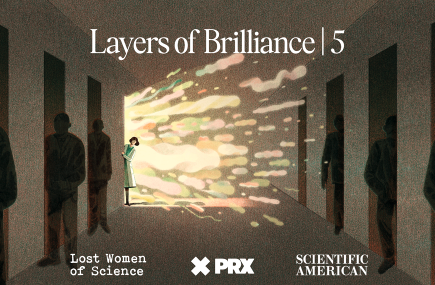 Иллюстрация "Layers of Brilliance" для Lost Women of Science, абстракция света и тени.
