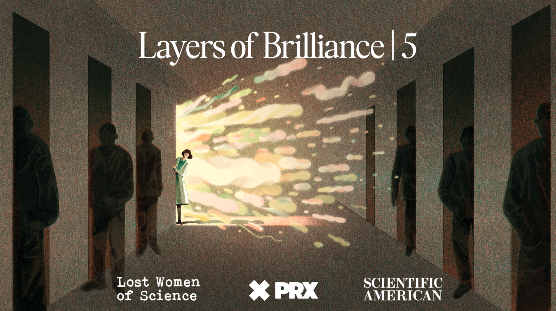 Иллюстрация "Layers of Brilliance" для Lost Women of Science, абстракция света и тени.