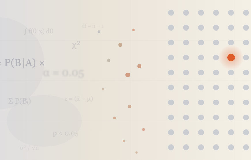 Графическое изображение с формулами вероятности и выделенной точкой на сетке.