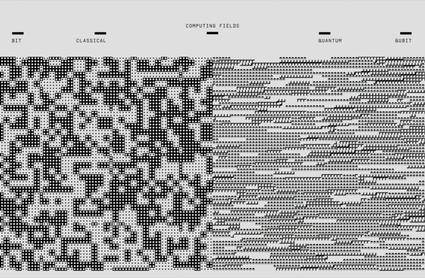 Сравнение классических и квантовых вычислений: бит и кубит в графическом виде.