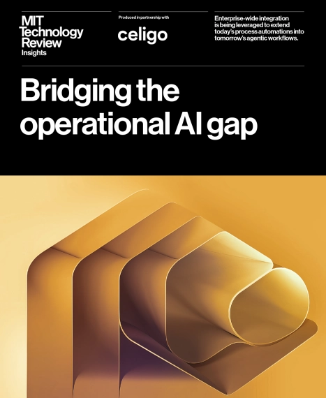 Обложка отчета о преодолении разрыва в операционном ИИ от MIT Technology Review.